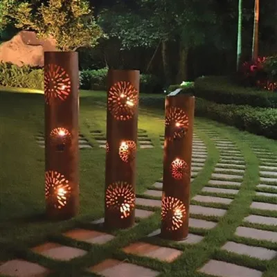 Art Corten čelična metalna vrtna svjetla